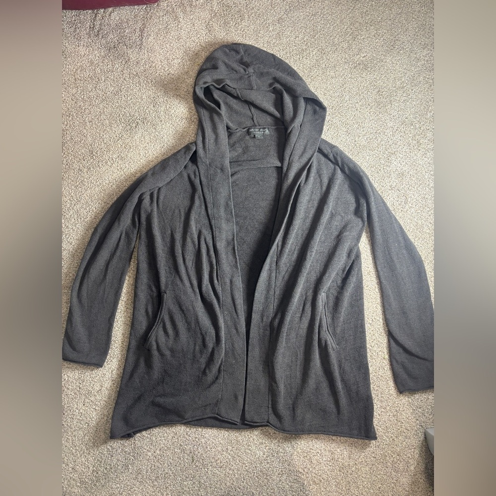 Barefoot Dreams CozyChic Ultra Lite™ Hooded Cardigan Gray Small Loungwear - Picture 7 of 14